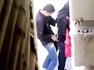 Hidden Webcam Caught Arab College Paramour Public Place Sex