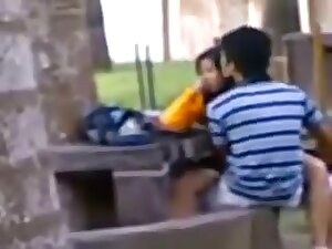Indian couple public sex on bench