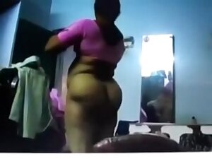 My bootylicious Indian dark brown hair strokes my BBC with her hands