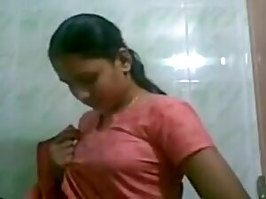 Punjabi girl self captured her bath and dressed