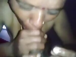 desi- indian aunty giving wonderful blowjob
