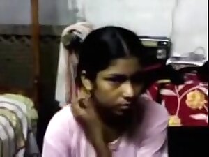 Indian guy makes out with a maid and licks her natural tits
