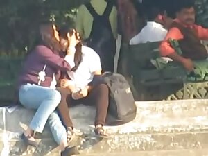 Indian Lesbian Babes Smooch Publicly