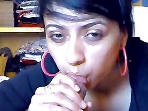 Gorgeous Indian chick cock sucking for a load of thick jizz