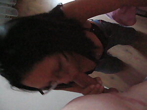 Amateur Indian with glasses taking a cock deep in her mouth