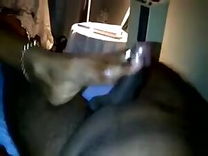 My black girl loves to give me cum squirting foot jobs