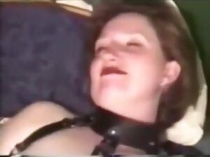 sexy aged leather copulates herself vibrator