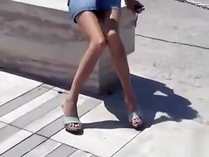 Feet In High Heels Walking Around