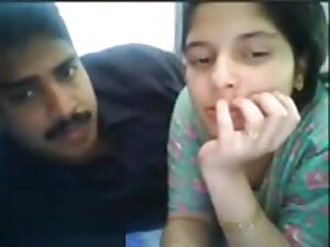 Sexy amateur indian couple fucking on webcam