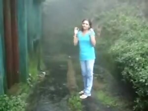 British Indian couple fuck in rain storm at hill station