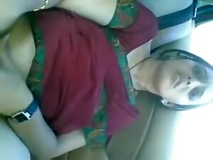Neww Desi Aunty Meroon Saree In Car Fukng And Sukng Cute Aunty