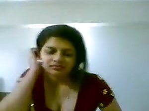 Kerala Girl Wearing Red Blouse And Bj