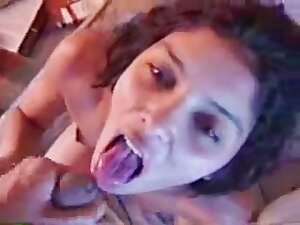 Indian babe gets sperm covered face