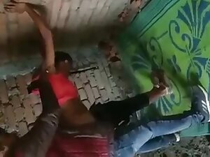 Desi Randi Fucking Outdoor In Threesome