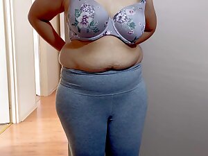 Sexy Wife Exposing Her Yummy Milky Tits When Changing Bra