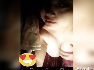 Today Exclusive- Cute Indo Girl Showing Her Boobs On Video Call Part 2