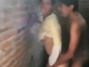 Dude tapes an indian slut fucking his mate in a dirty toilet
