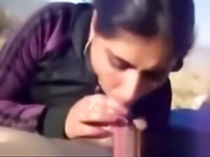 Shy Desi Indian gf giving blowjob to college lover