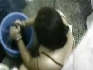 Desi Bhabhi Wash Clothes In Bathroom