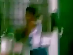 Desi couple in kitchen having awesome fun