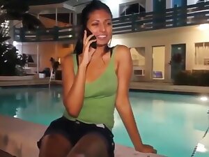 Indian girl sucks big black cock