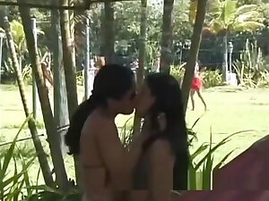 Indian Lesbian Girlfriend Outdoor Kissing