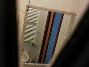 Teen strip in bathroom