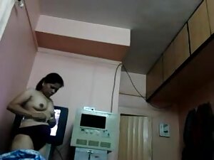 Small tittied Indian chick shows off her small breasts